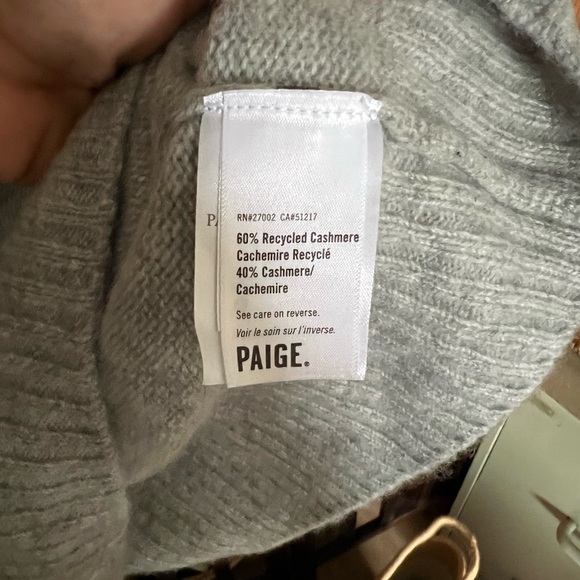 PAIGE MAXIE CASHMERE GREY POLO SWEATER SIZE MED. EXC COND. - Picture 6 of 7